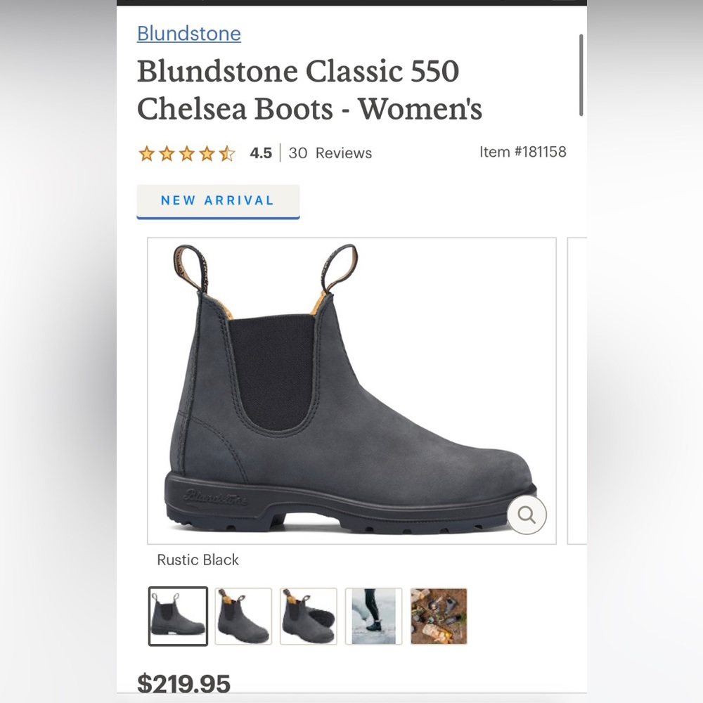 Blundstone Classic 550 Chelsea Boot in Rustic Black #587
